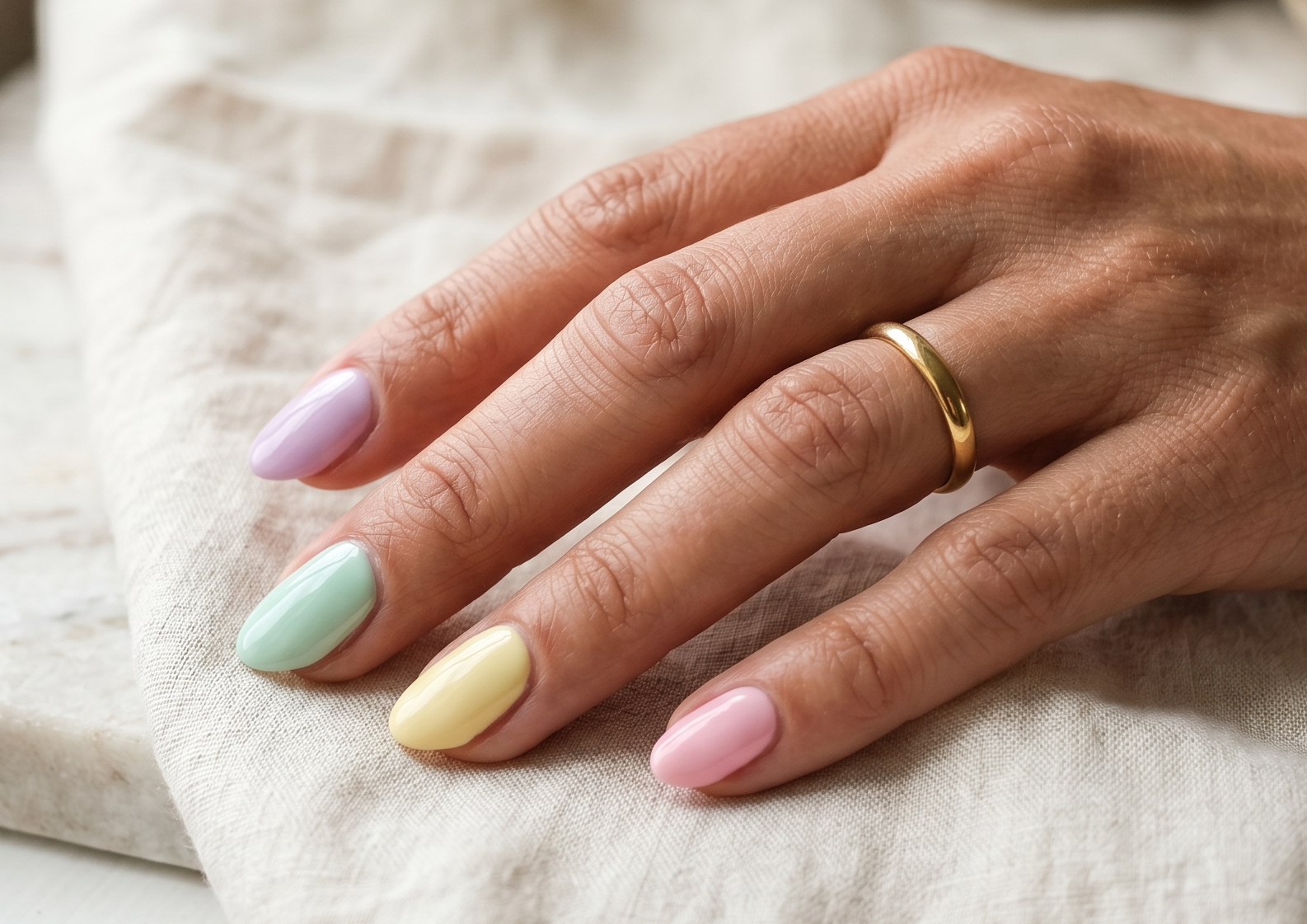 Sommerliche Pastellnägel